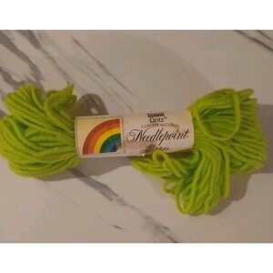 Scovill Dritz Parrot Green Luxury Wool Needlepoint Yarn Vintage Virgin Wool